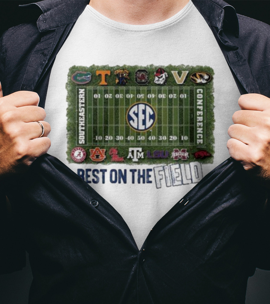Southeastern Conference Football Best On The Field Logos And Teams T-Shirt