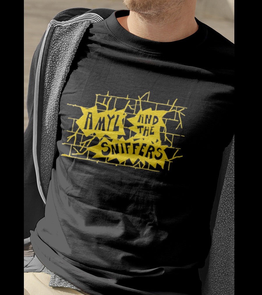 Amyl And The Sniffers Yellow Brick Wall Burst T-Shirt