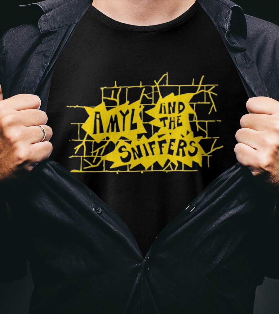 Amyl And The Sniffers Yellow Brick Wall Burst T-Shirt