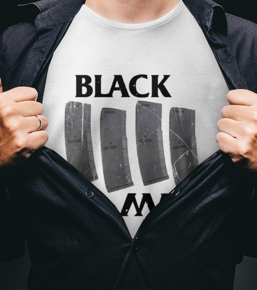 BLACK MAG Scratched And Weathered Magazines T-Shirt