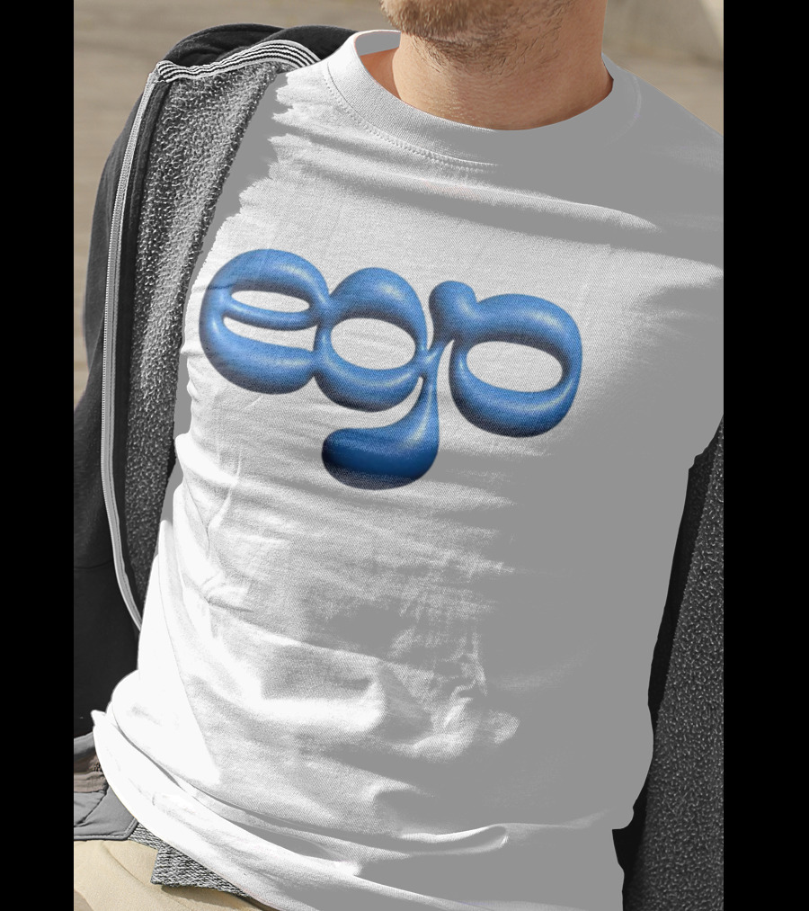 Ego Logo Blue Text T-Shirt