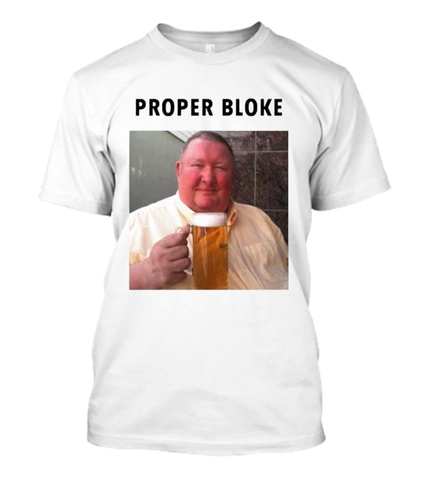 Proper Bloke Holding Beer With Contented Expression T-Shirt