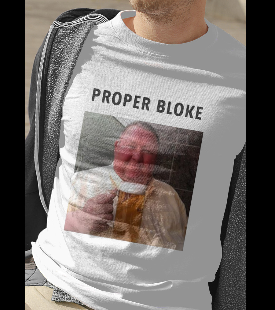 Proper Bloke Holding Beer With Contented Expression T-Shirt