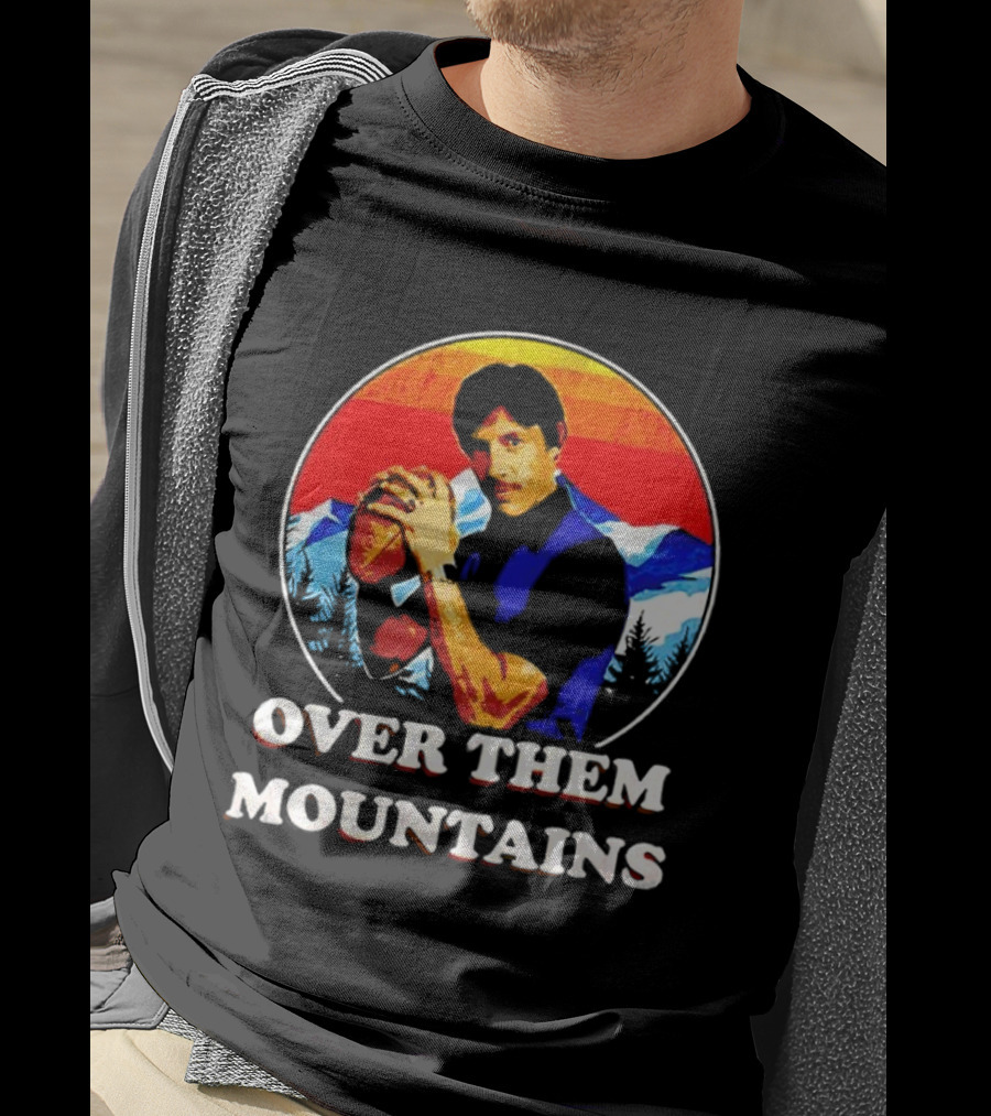 Uncle Rico Over Them Mountains Vintage Retro Football Scene T-Shirt