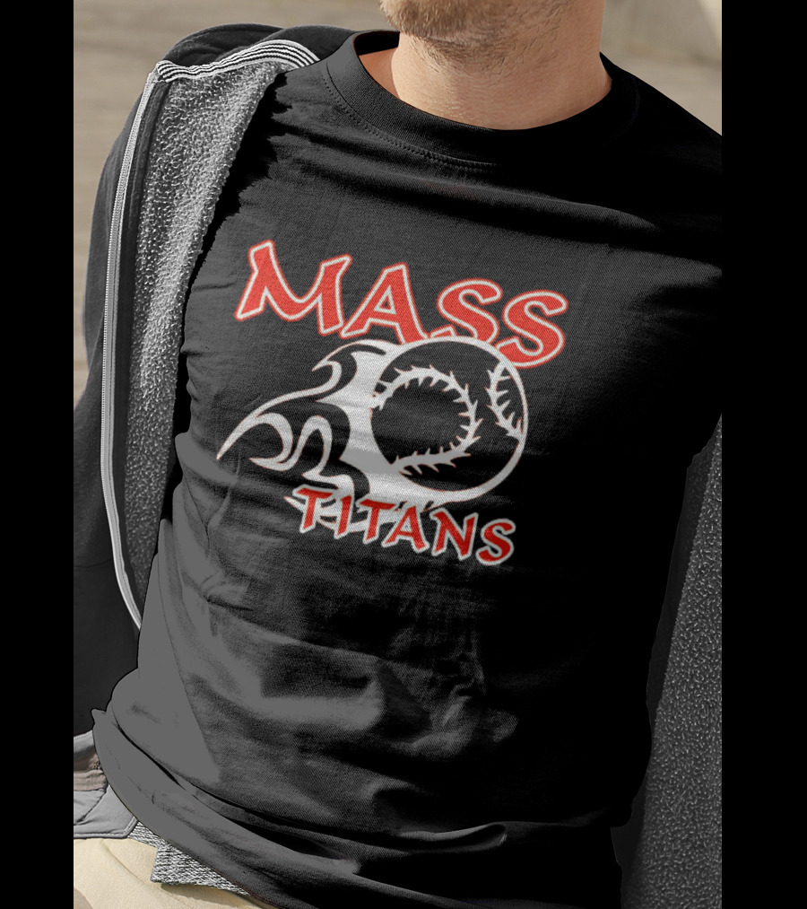 Mass Titans Baseball Flaming Ball T-Shirt