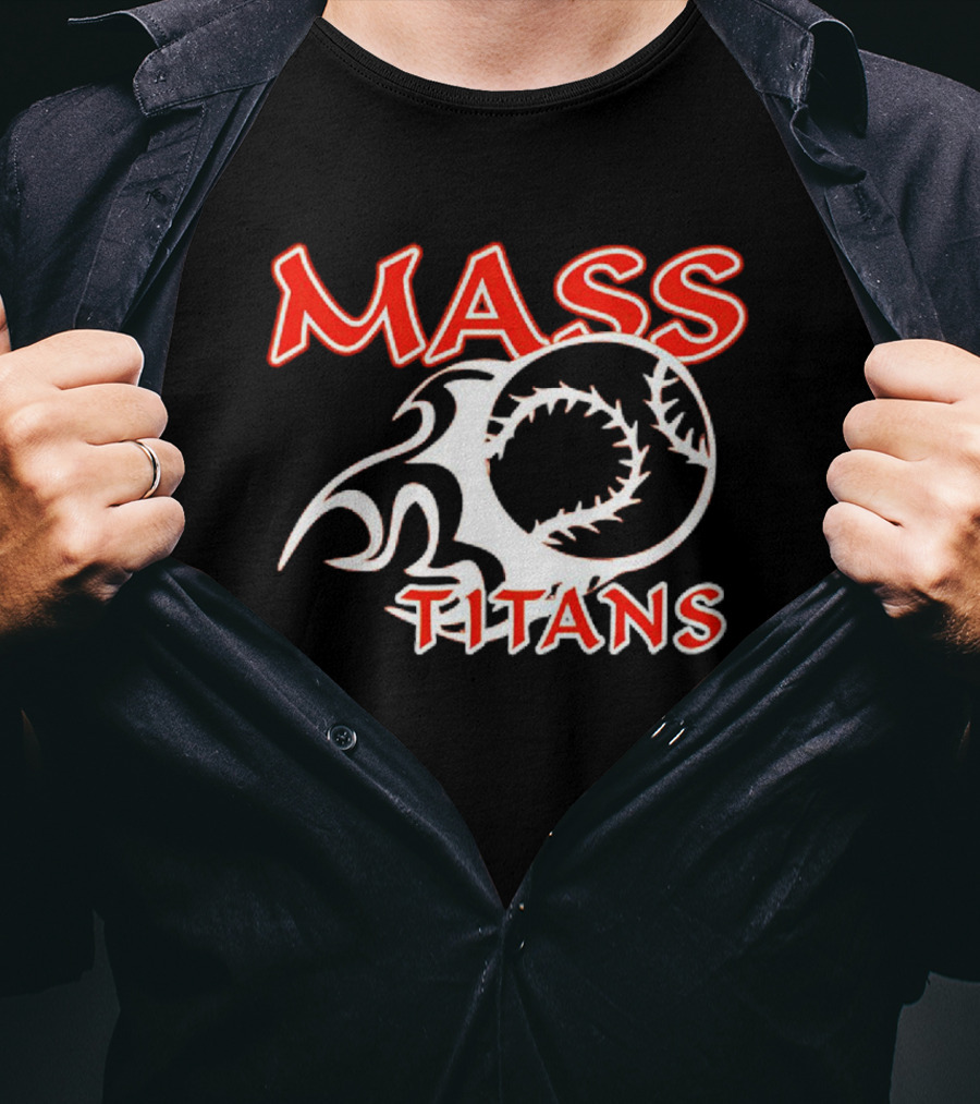 Mass Titans Baseball Flaming Ball T-Shirt