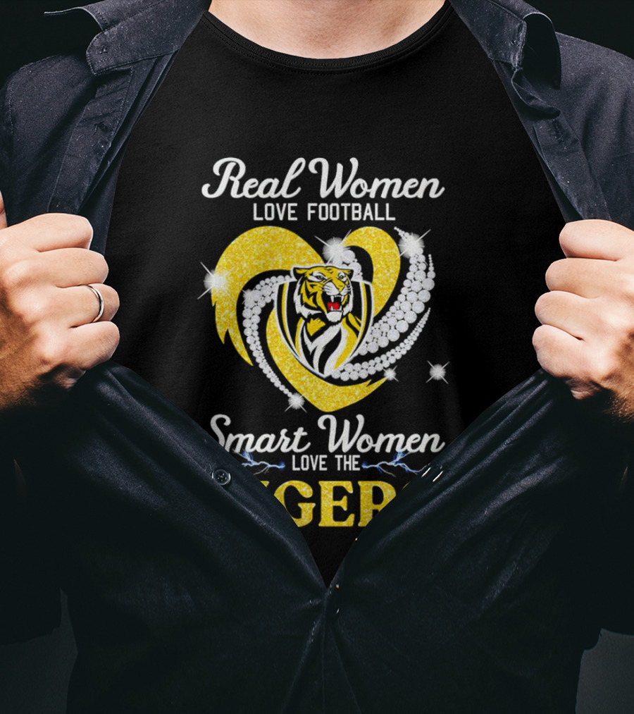 Real Women Love Football Smart Women Love The Richmond Tigers T-Shirt