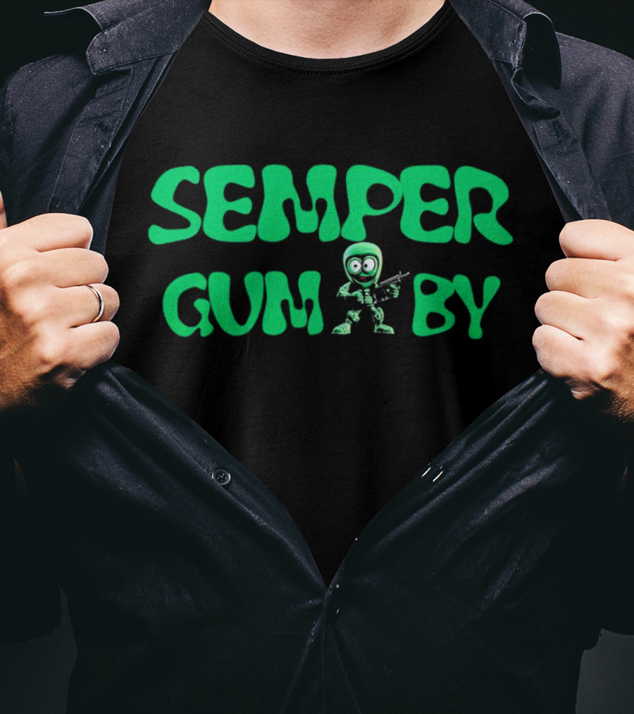 Semper Gum-by Military Cartoon Mashup T-Shirt