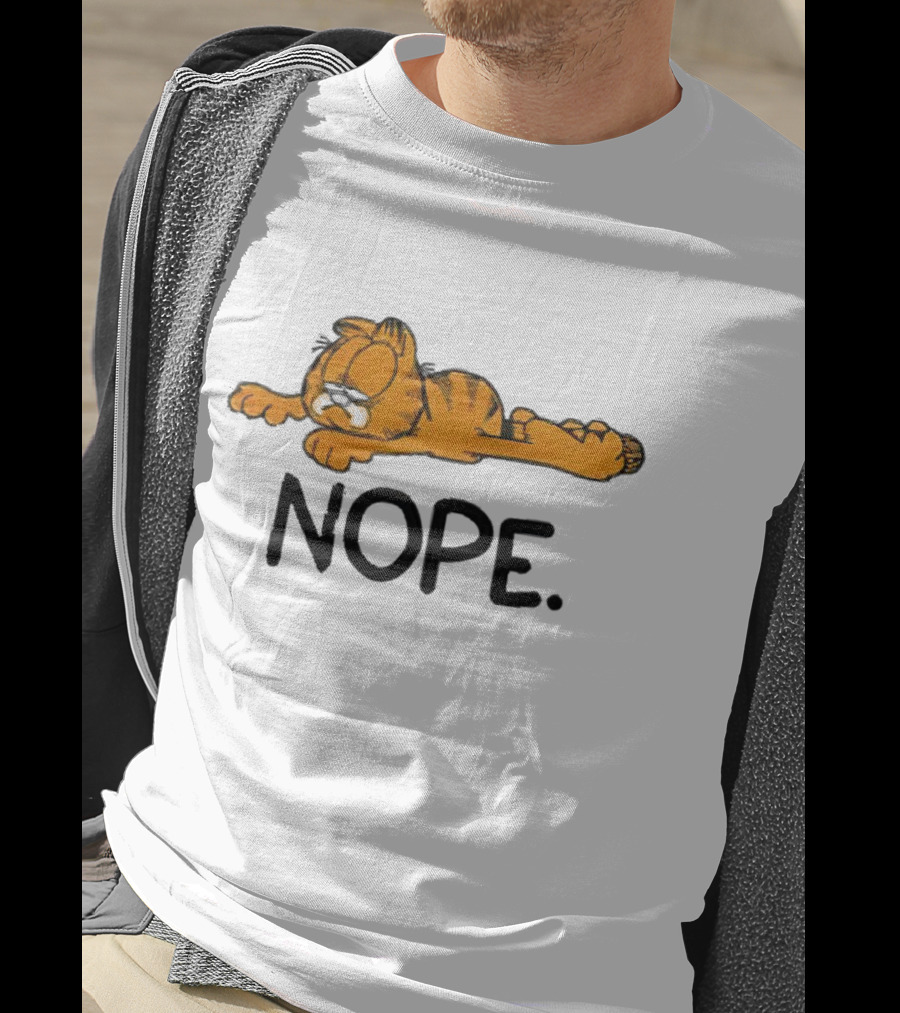 Garfield Sad Nope Classic Comic Lazy Mood T-Shirt