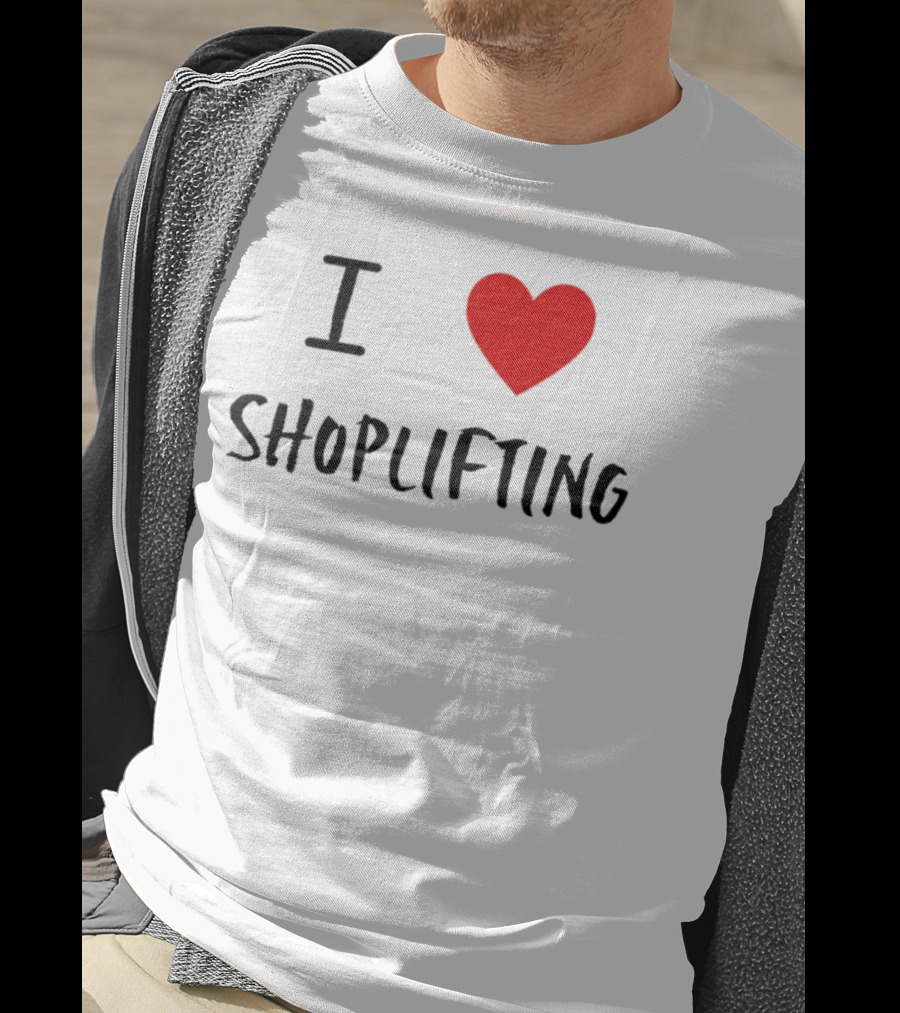 I Love Shoplifting Heart T-Shirt