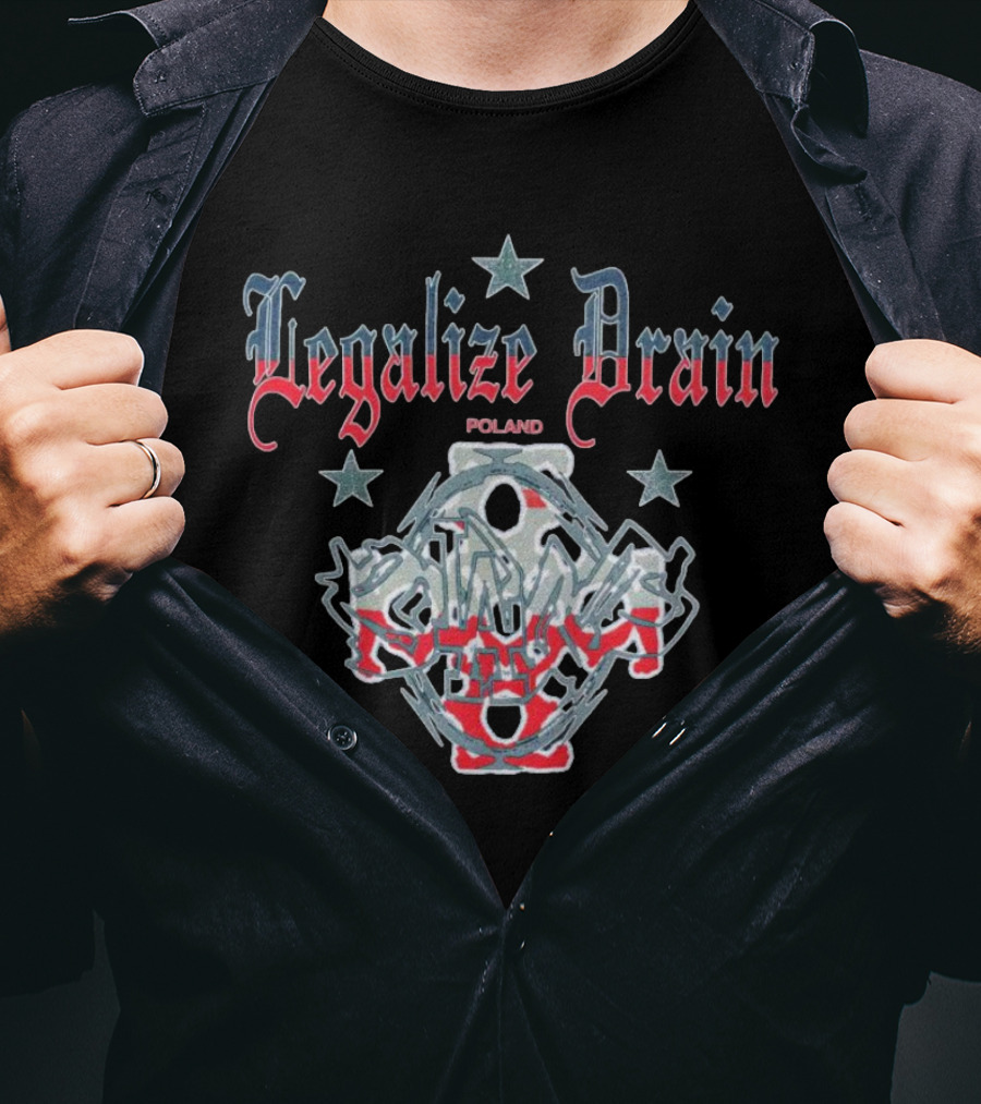 Legalize Drain Poland Stars And Chains T-Shirt