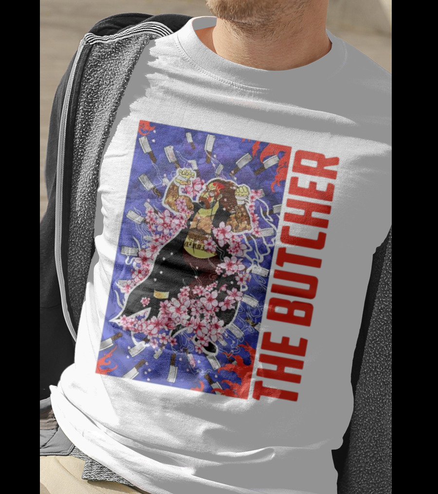 THE BUTCHER Cherry Blossom Blades Power Stance T-Shirt