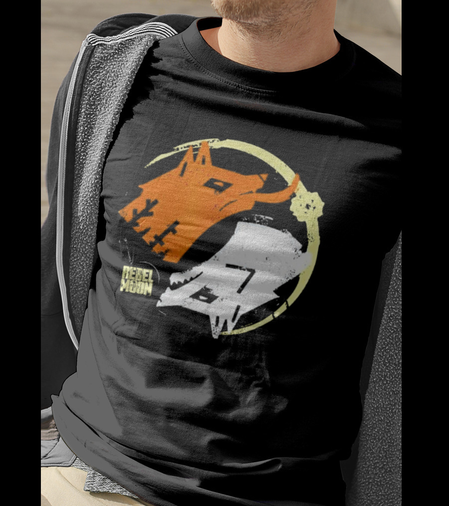 Rebel Moon Wolf Head Yin Yang T-Shirt