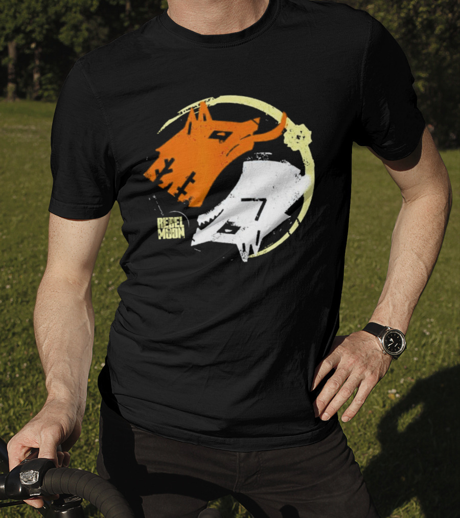 Rebel Moon Wolf Head Yin Yang T-Shirt