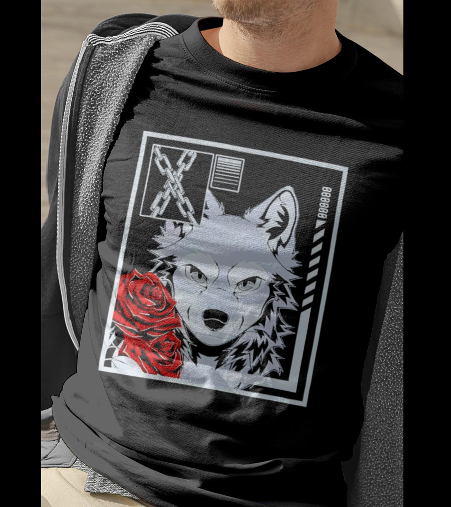 Wolf Rose Chains Red 88888 T-Shirt