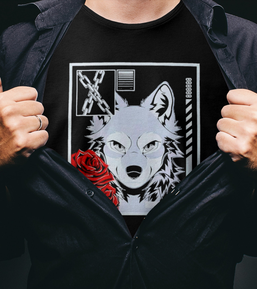 Wolf Rose Chains Red 88888 T-Shirt