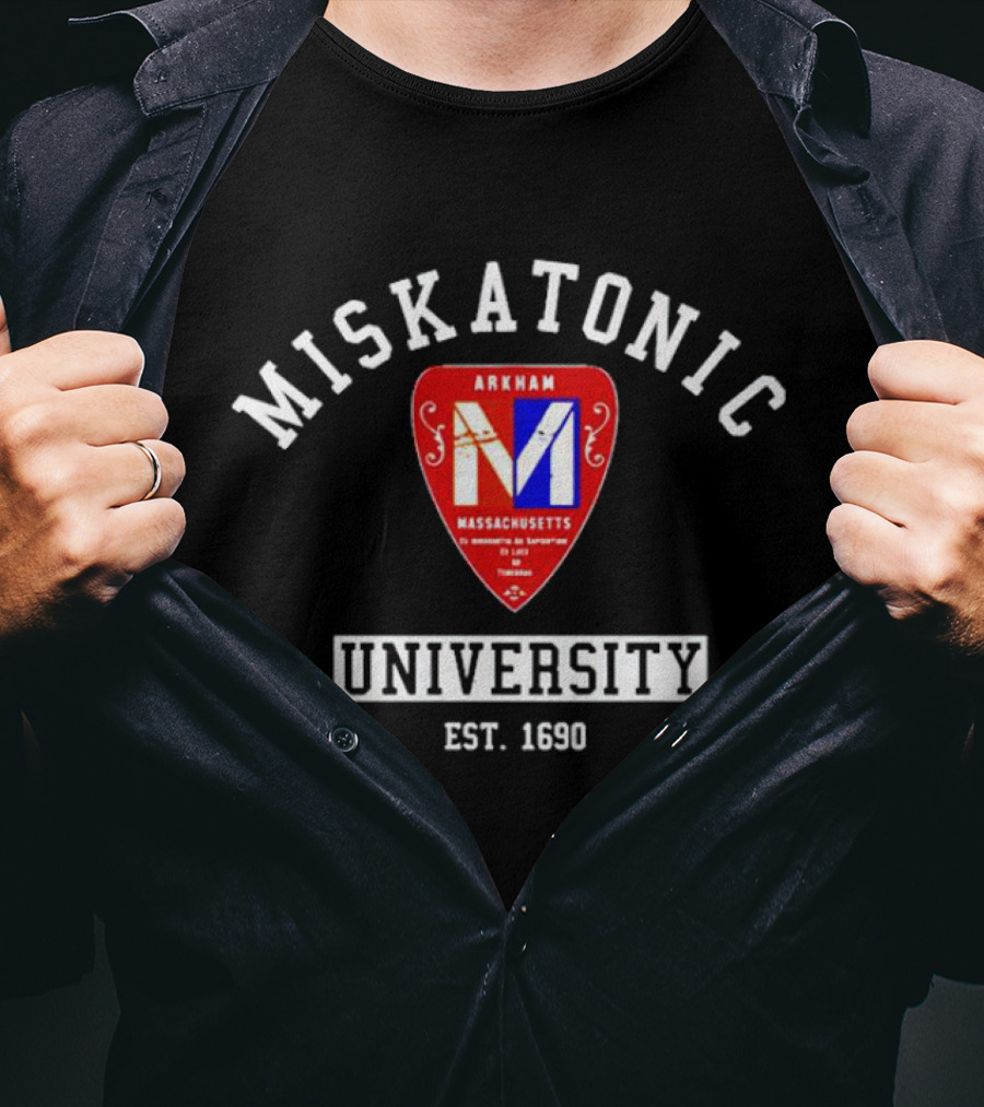Miskatonic University Arkham Massachusetts Est. 1690 Emblem T-Shirt