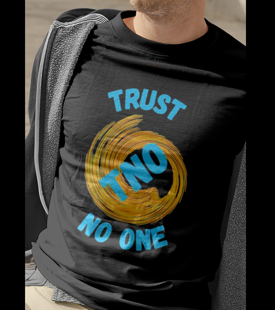 Trust No One TNO Be Careful Abstract Spiral T-Shirt