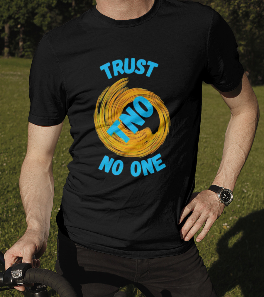 Trust No One TNO Be Careful Abstract Spiral T-Shirt