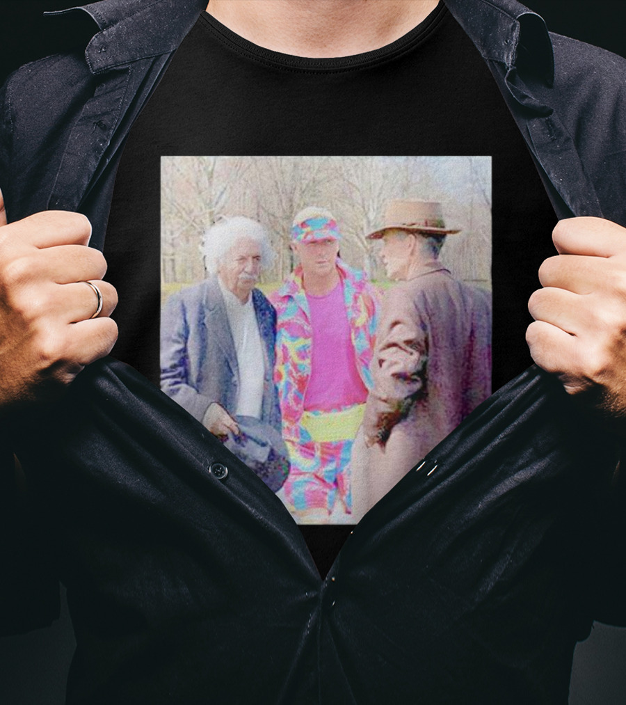 Albert Einstein Oppenheimer Ken Barbie Funny Barbenheimer Iconic Meeting T-Shirt