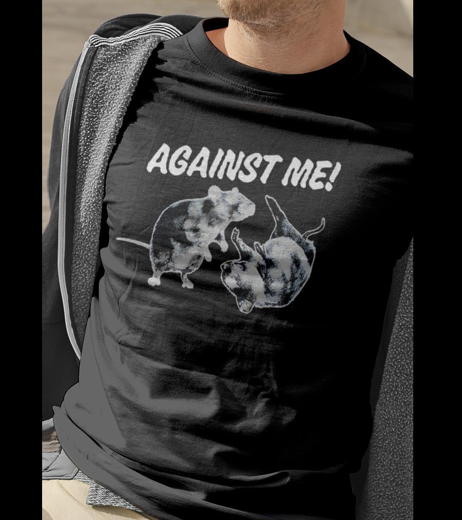 Against Me Rats Two Black And White Rodents T-Shirt