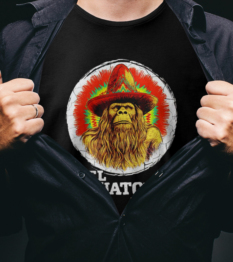 El Squatcho Psychedelic Sombrero Bigfoot T-Shirt
