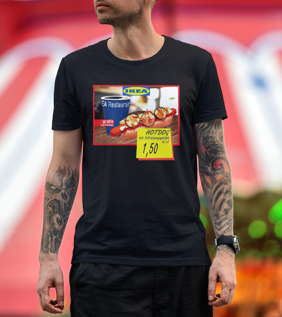 IKEA Hotdog Gratis Nachfüllen Mit Erfrischungsgetränk 1,50 Euro T-Shirt
