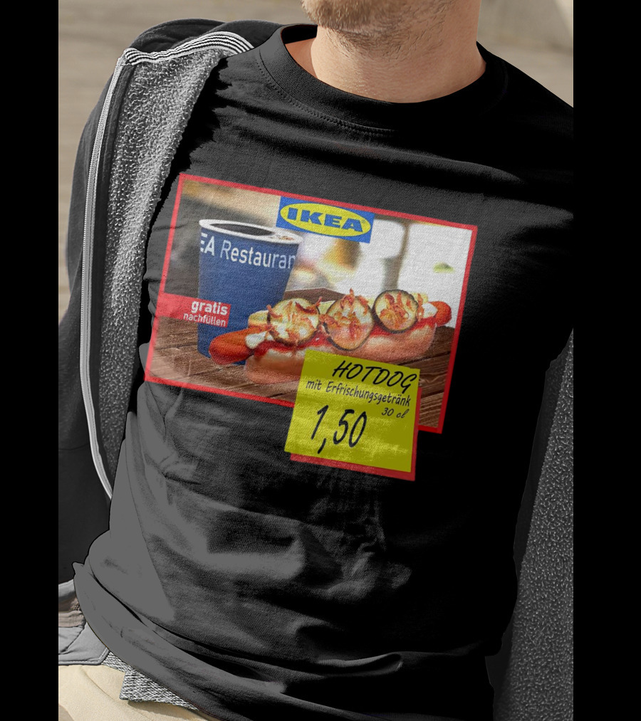 IKEA Hotdog Gratis Nachfüllen Mit Erfrischungsgetränk 1,50 Euro T-Shirt