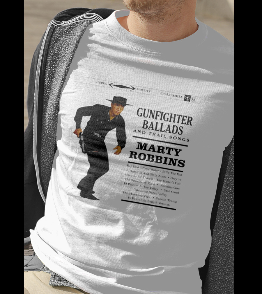 Marty Robbins Gunfighter Ballads And Trail Songs Album Cover Art Columbia T-Shirt