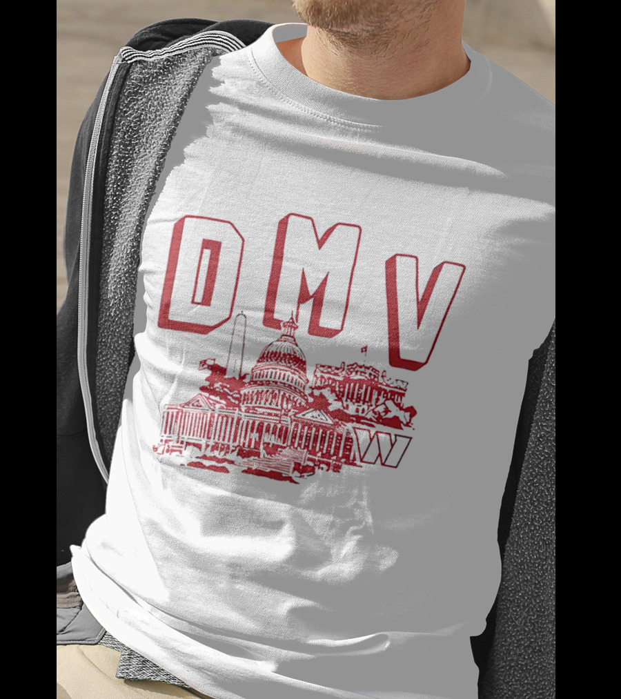 Washington Commanders DMV Capitol Building Sketched T-Shirt