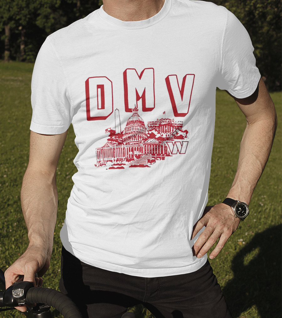 Washington Commanders DMV Capitol Building Sketched T-Shirt