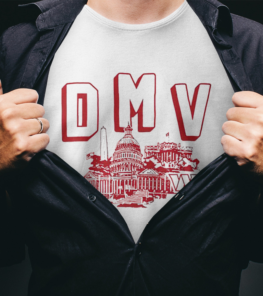 Washington Commanders DMV Capitol Building Sketched T-Shirt