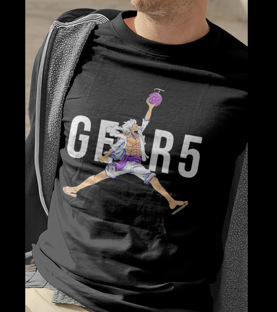 Gear 5 One Piece Jumping Character With Devil Fruit T-Shirt