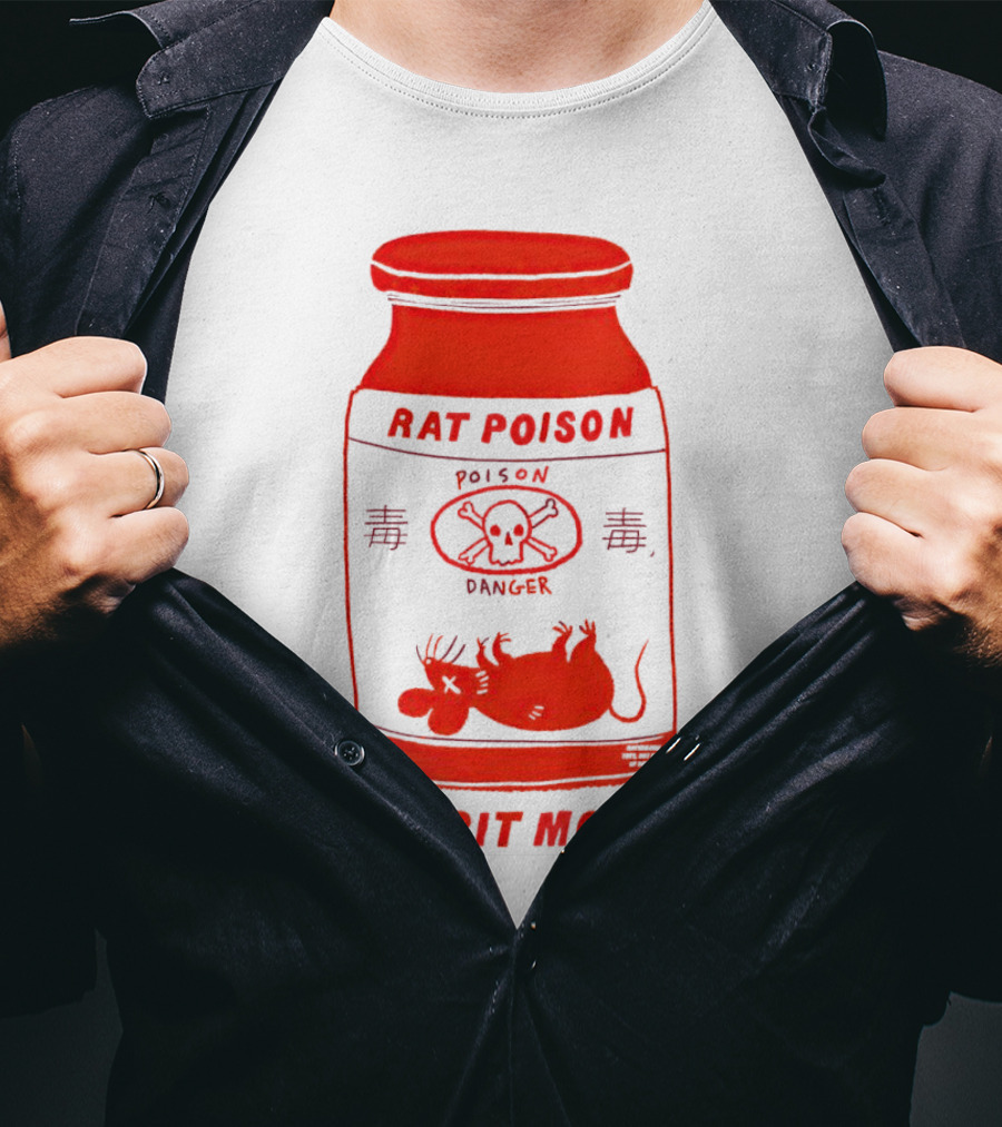 Rat Poison The Spirit Molecule Poison Danger Skull Crossbones Rat T-Shirt