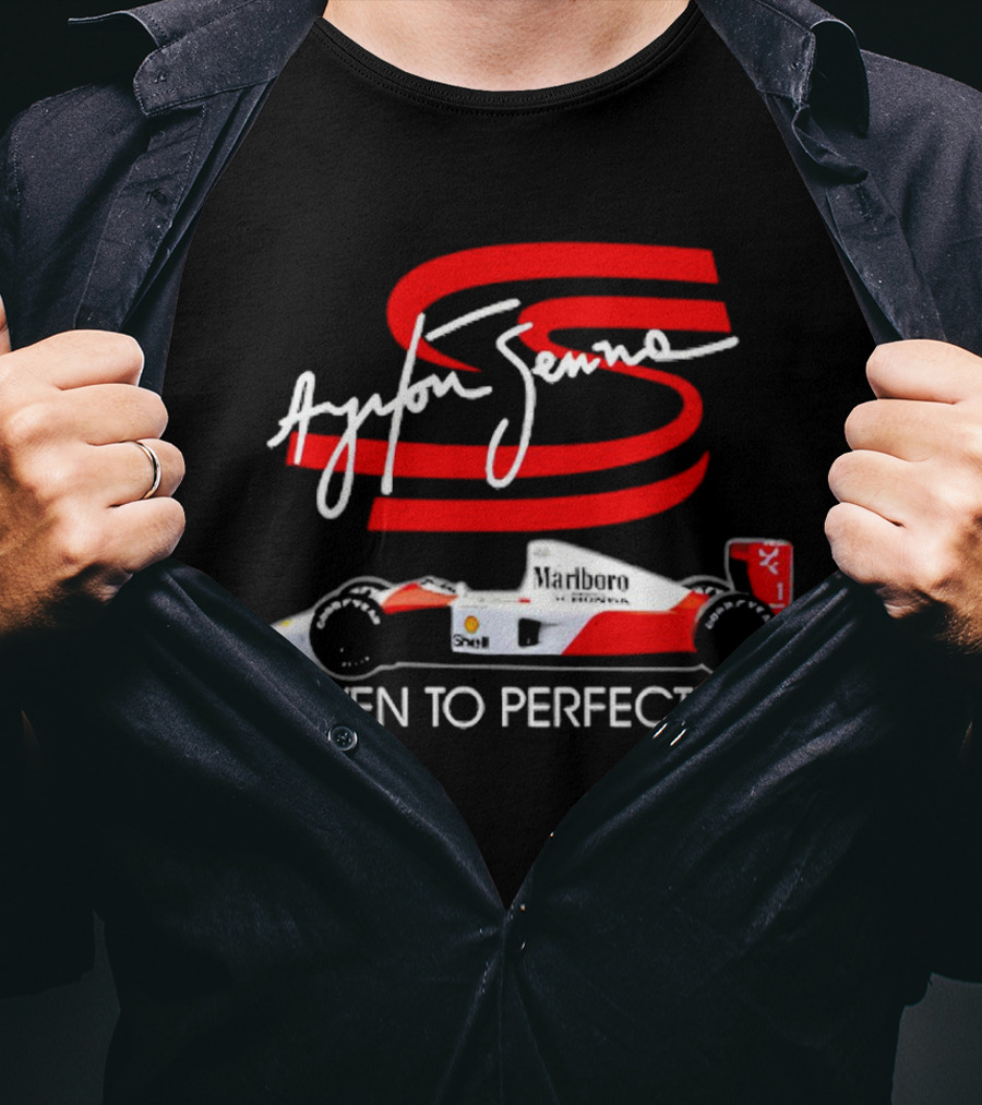 Ayrton Senna Driven To Perfection Marlboro Racing Car T-Shirt