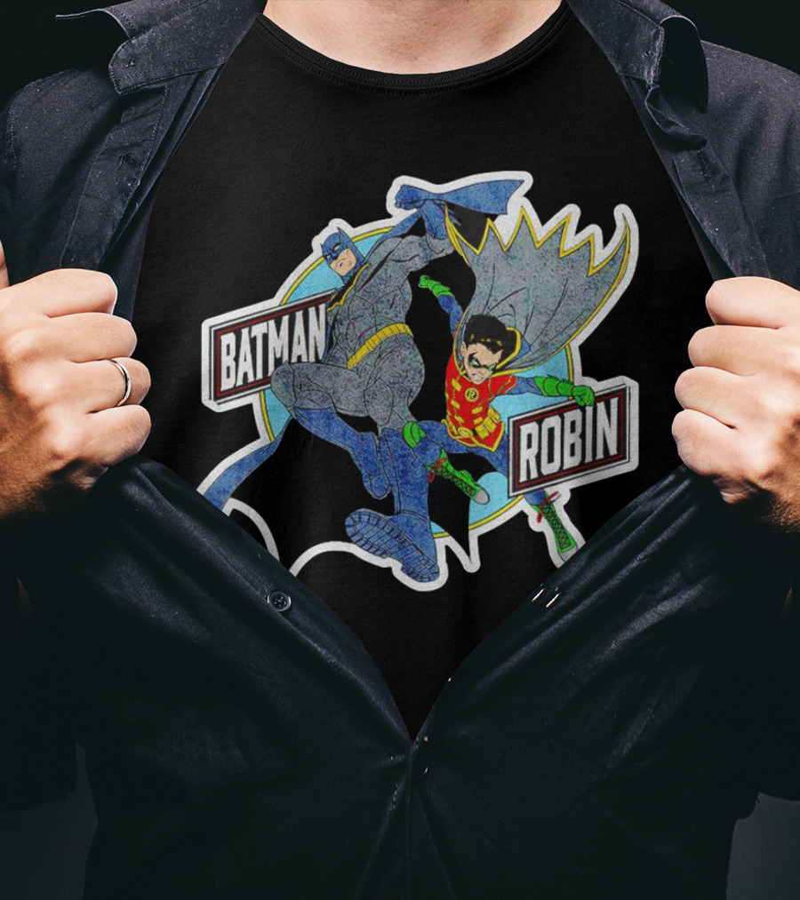 Batman Robin Retro Dynamic Duo Comic T-Shirt