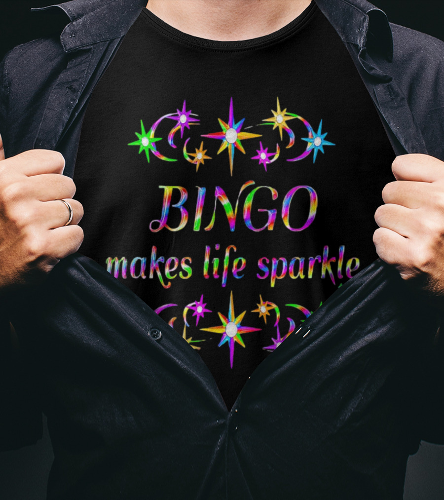 Bingo Makes Life Sparkle Rainbow Stars T-Shirt