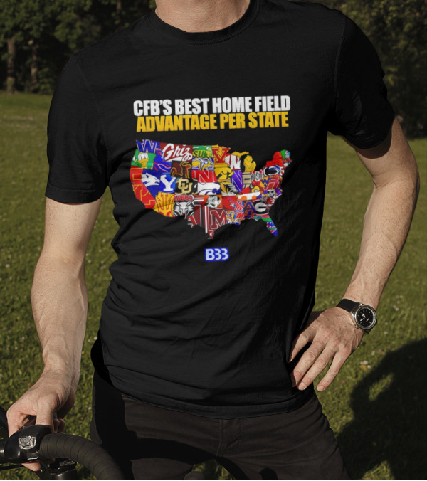 CFB's Best Home Field Advantage NCAA Logos Map B33 T-Shirt