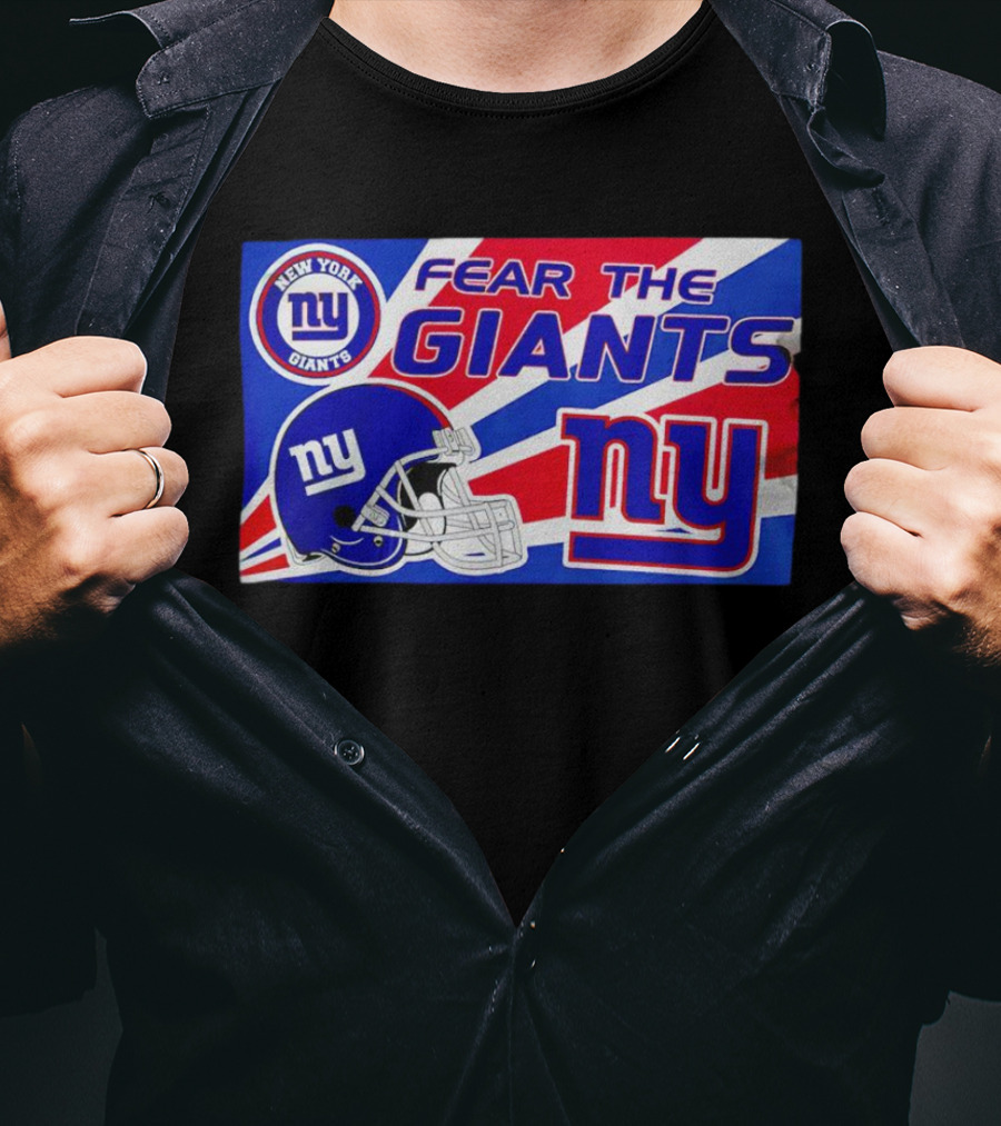 Fear The Giants New York Giants NFL Ny Helmet T-Shirt