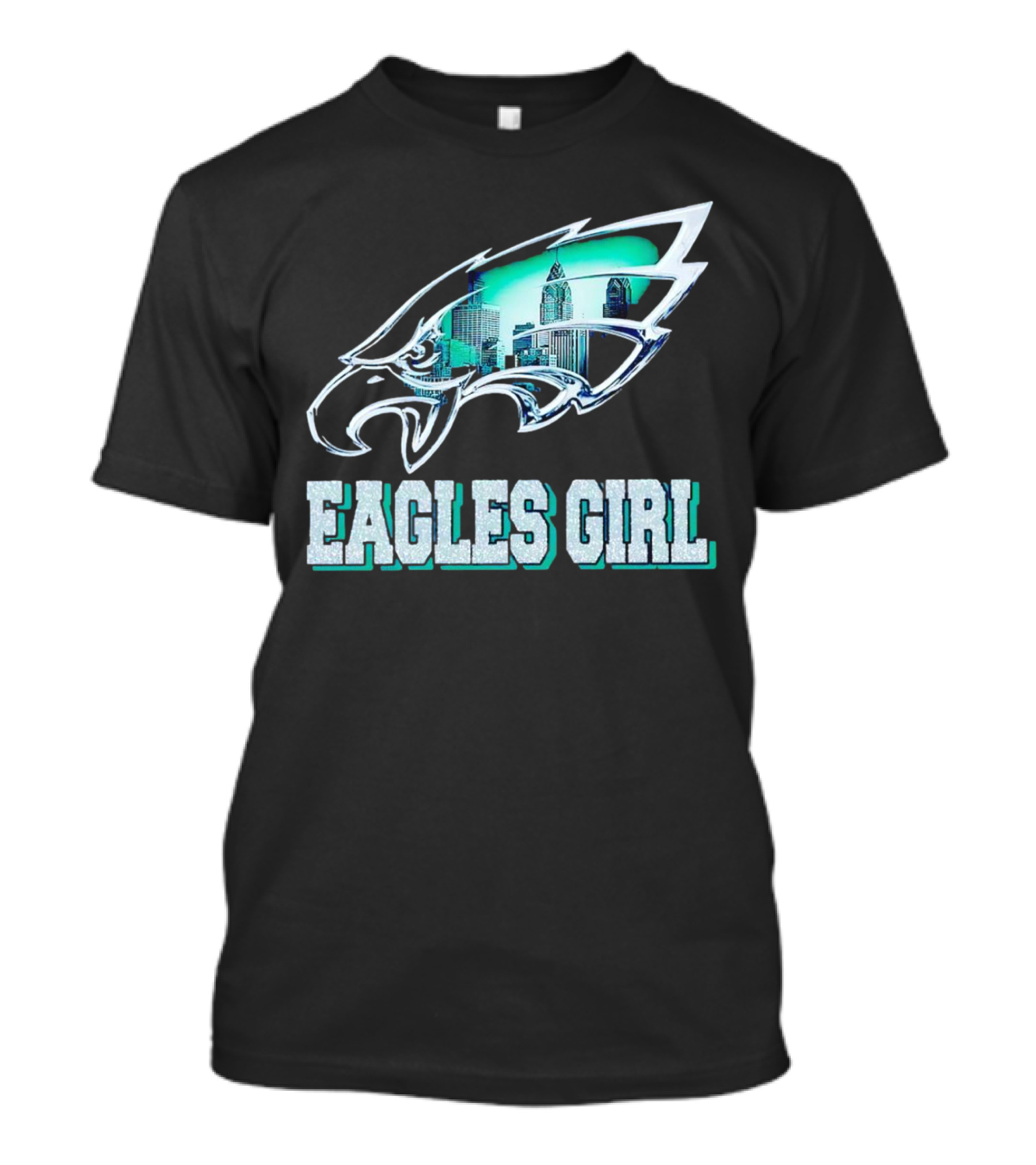 Philadelphia Eagles Girl Fly Eagles Fly Skyline T-Shirt