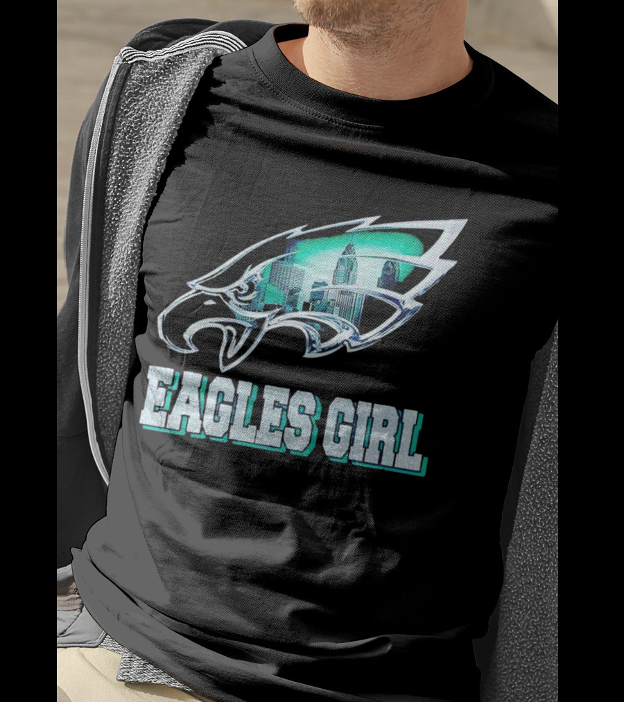 Philadelphia Eagles Girl Fly Eagles Fly Skyline T-Shirt