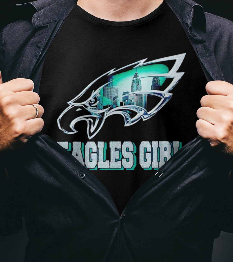 Philadelphia Eagles Girl Fly Eagles Fly Skyline T-Shirt