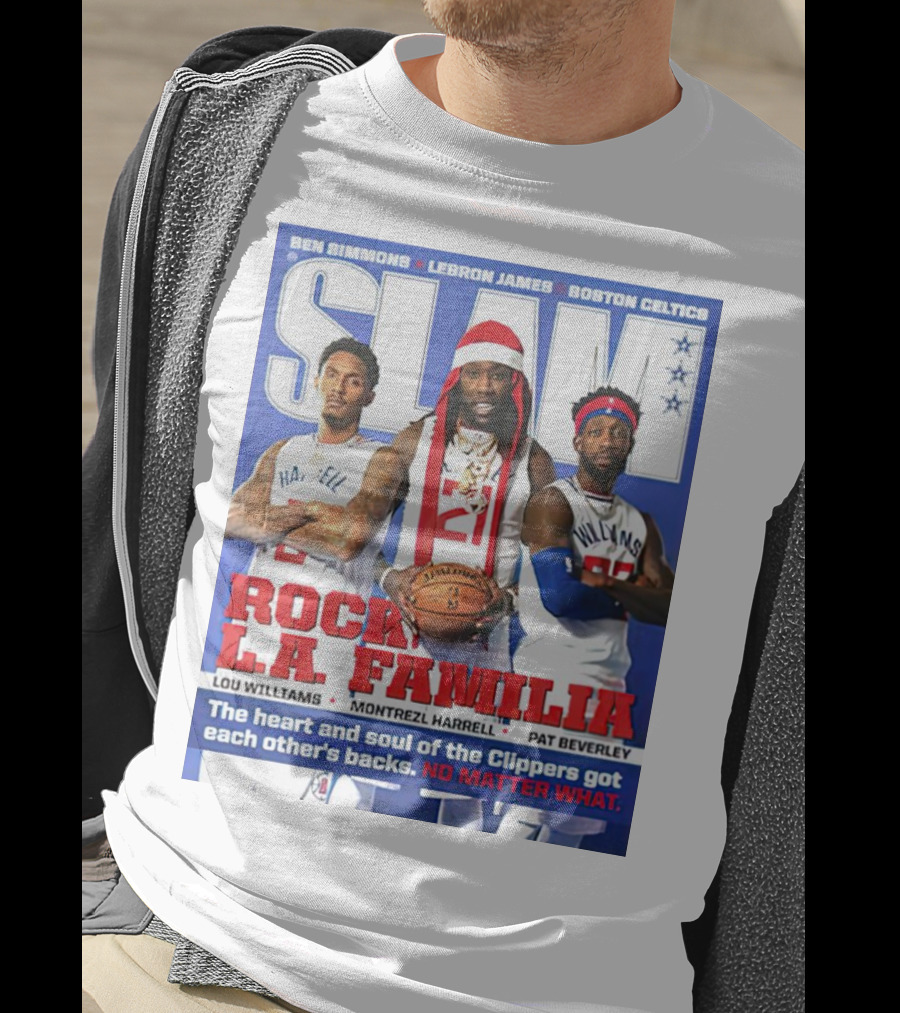 Slam Rock LA Familia Lou Williams Montrezl Harrell Pat Beverley Clippers T-Shirt