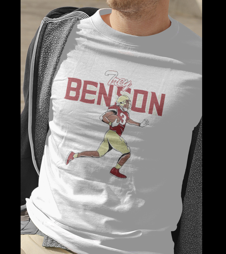 Trey Benson Football Player Florida State Seminoles Cartoon T-Shirt