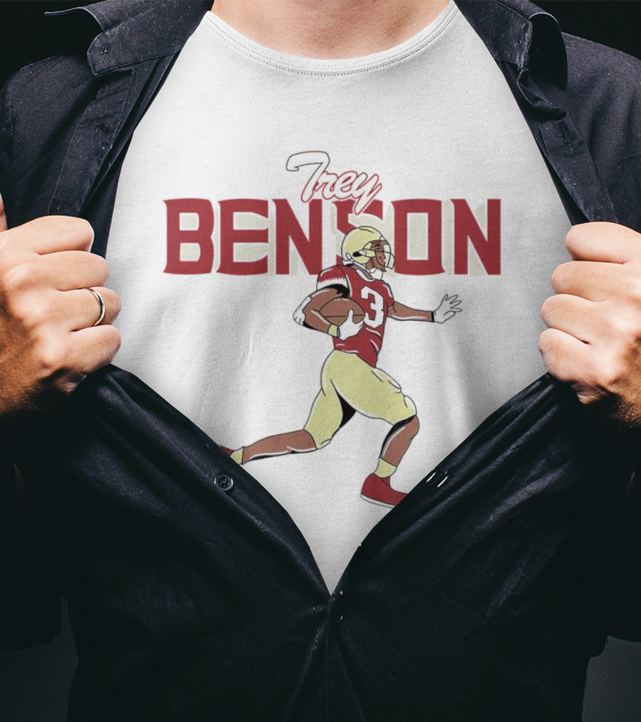 Trey Benson Football Player Florida State Seminoles Cartoon T-Shirt