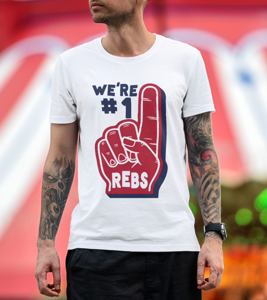 We're #1 Rebs Foam Finger Sports T-Shirt