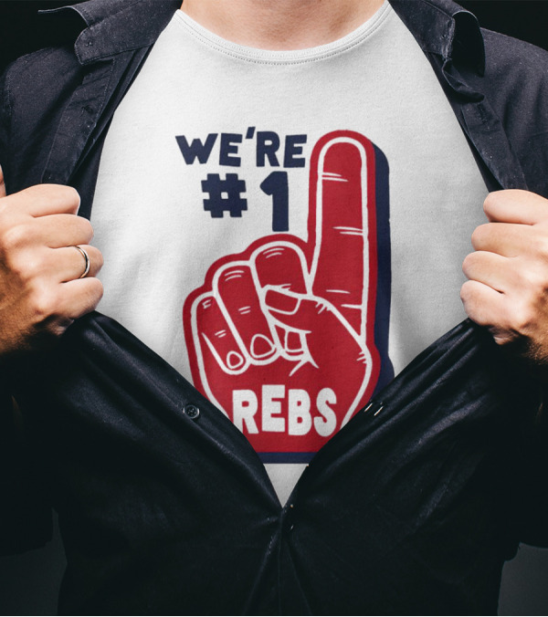 We're #1 Rebs Foam Finger Sports T-Shirt