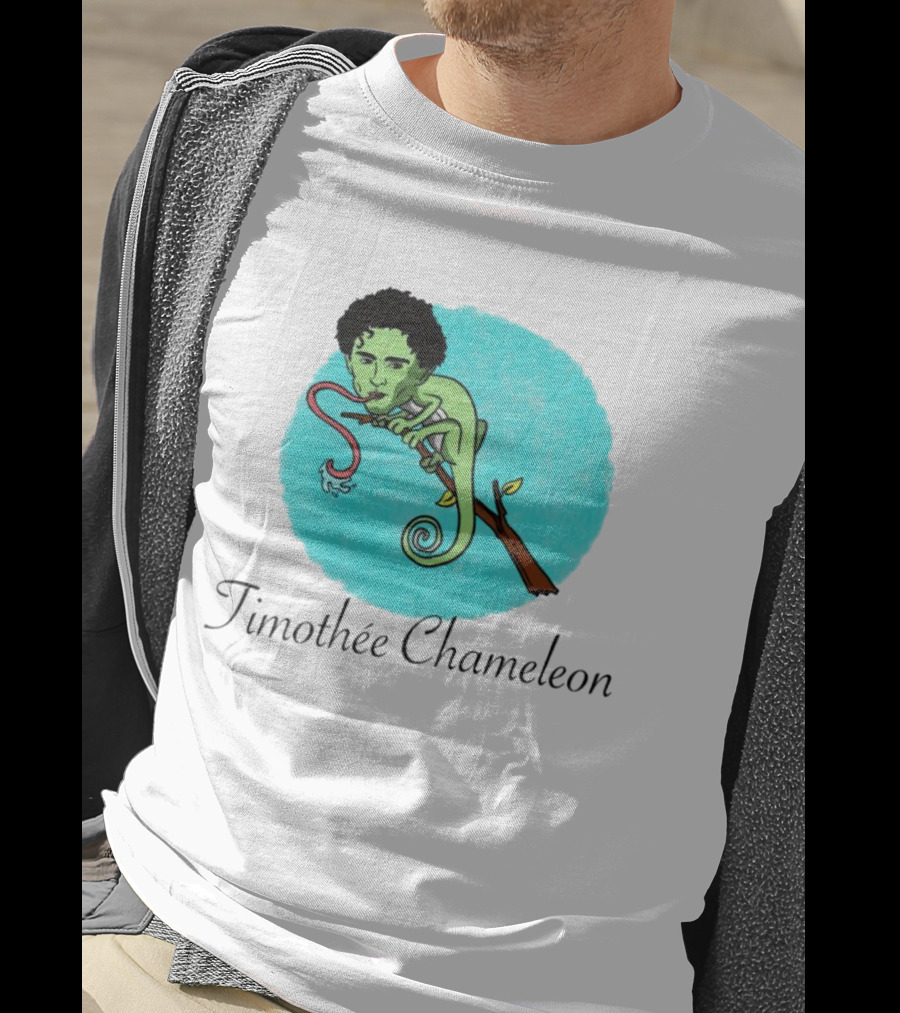 Timothée Chameleon With Green Lizard And Curled Tongue T-Shirt