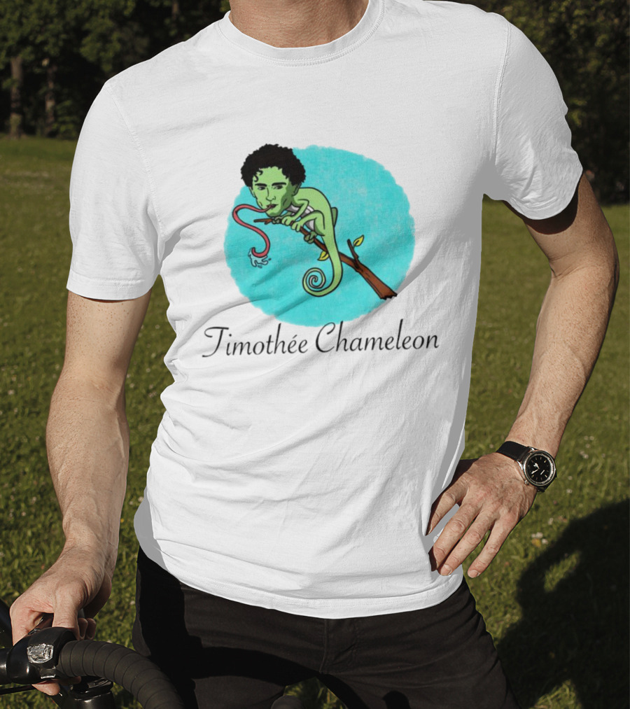 Timothée Chameleon With Green Lizard And Curled Tongue T-Shirt