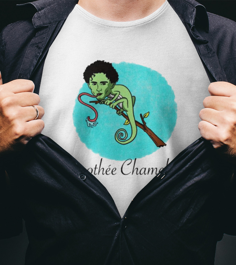 Timothée Chameleon With Green Lizard And Curled Tongue T-Shirt